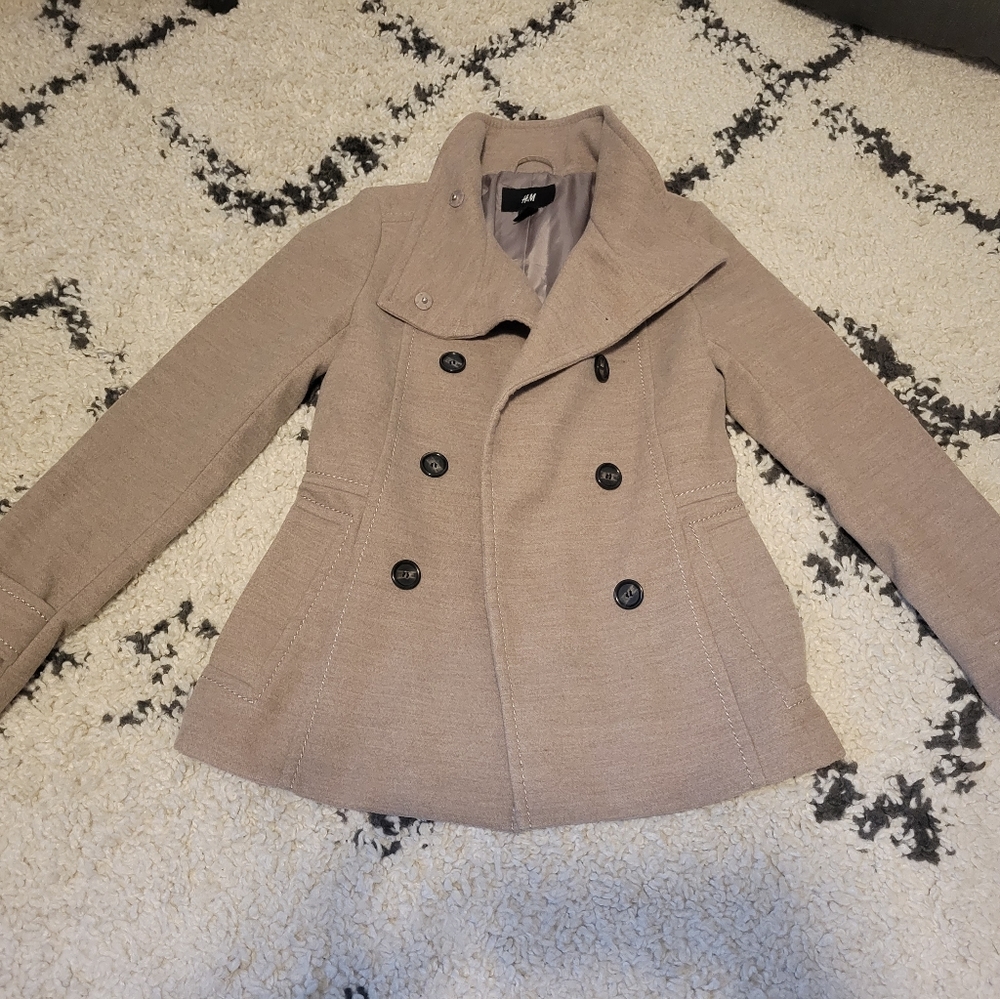 H&M beige pea coat